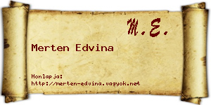 Merten Edvina névjegykártya